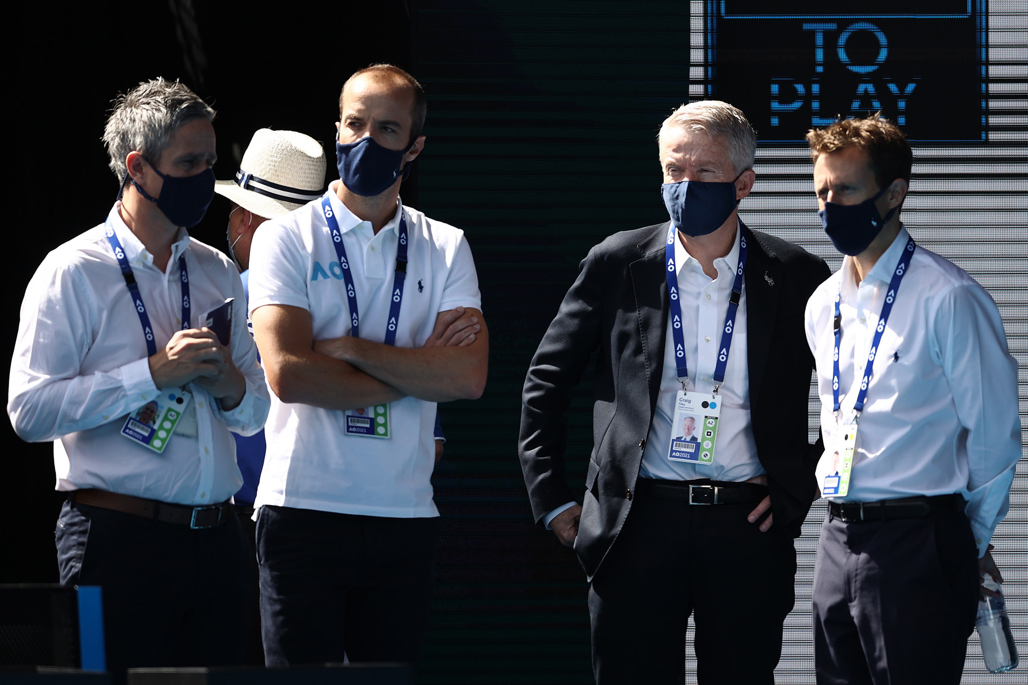 Tennis Australia chief executive Craig Tiley, second right, said he struggled to sleep during preparations for the Australian Open ©Getty Images