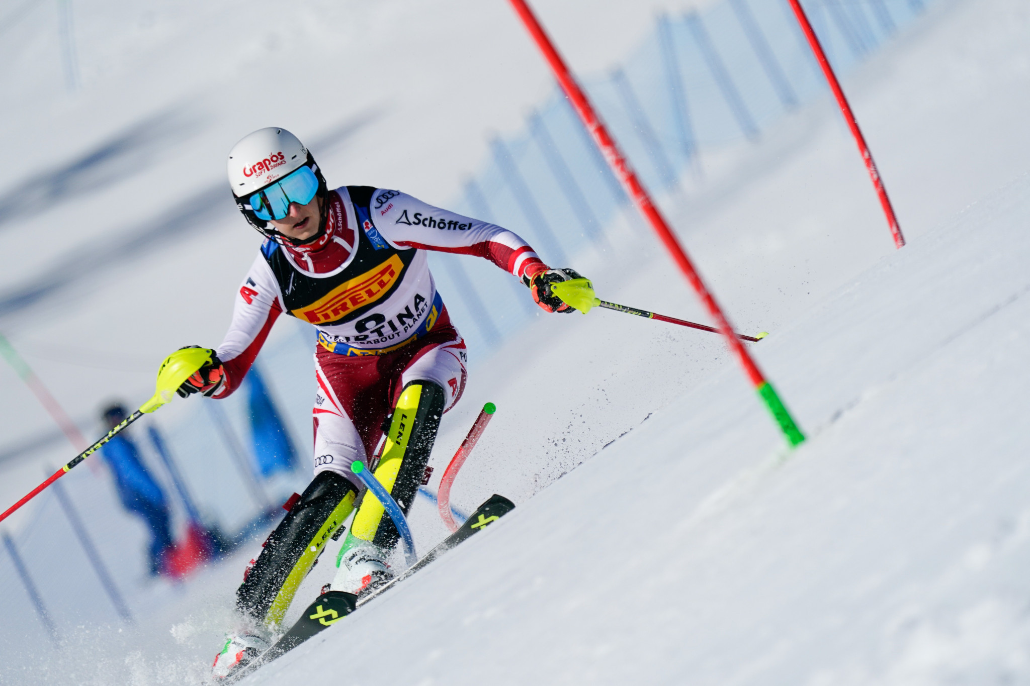 Adrian Pertl of Austria was surprised to finish third in the men's slalom ©Getty Images