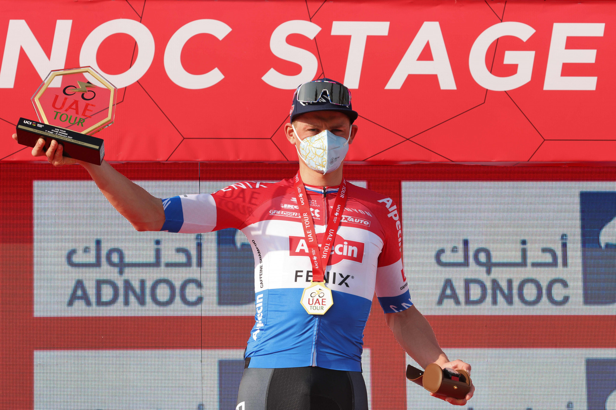 In-form Van der Poel wins first stage of UAE Tour as road season begins