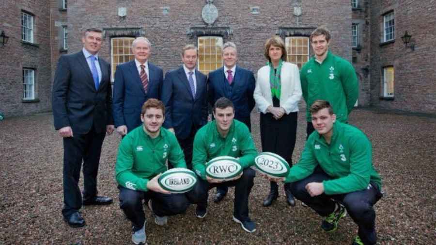 The All-Ireland bid for the 2023 Rugby World Cup was launched at the Royal School Armagh in December 2014 ©www.Inpho.ie