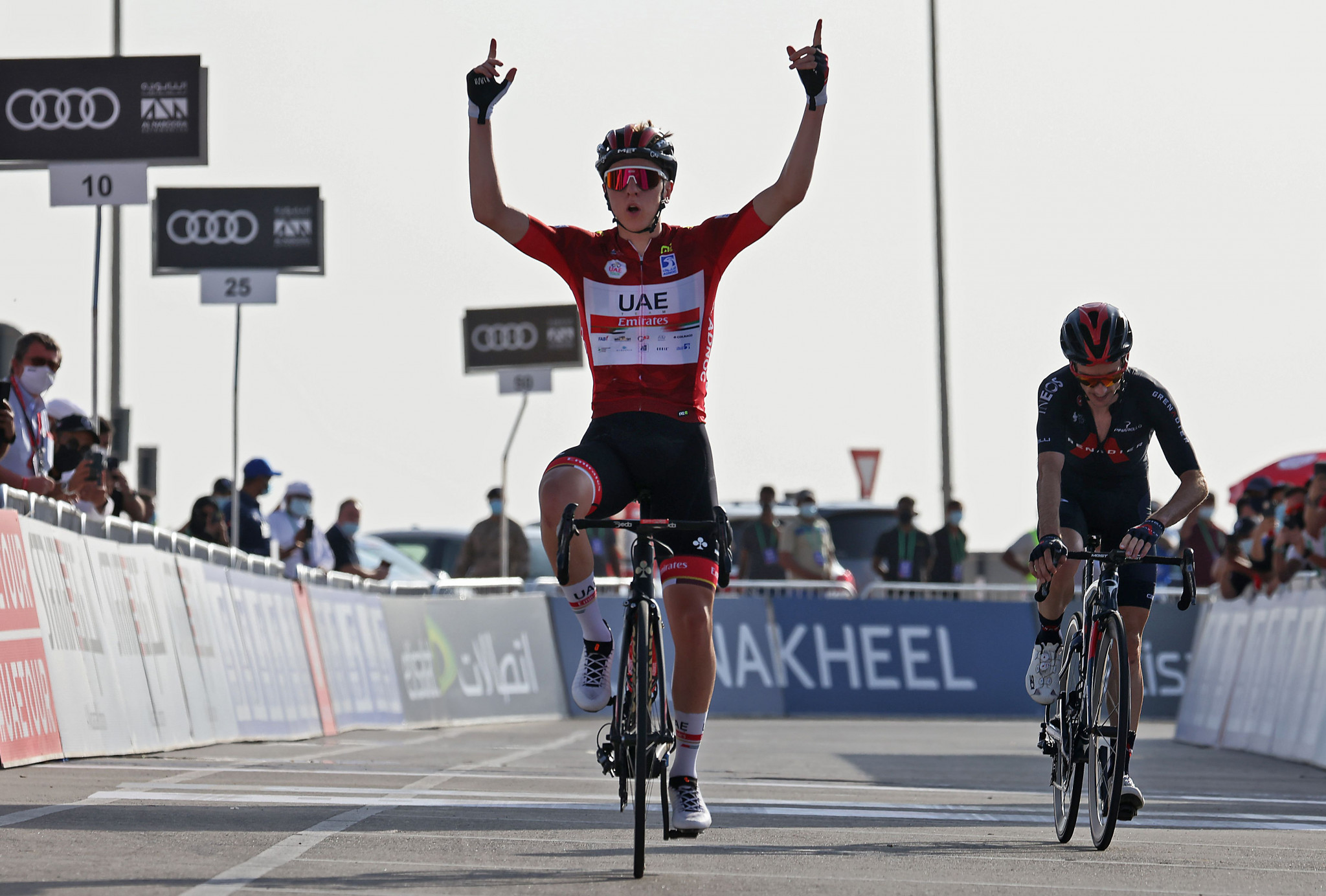 Tadej Pogačar won stage three on Jebel Hafeet ©Getty Images