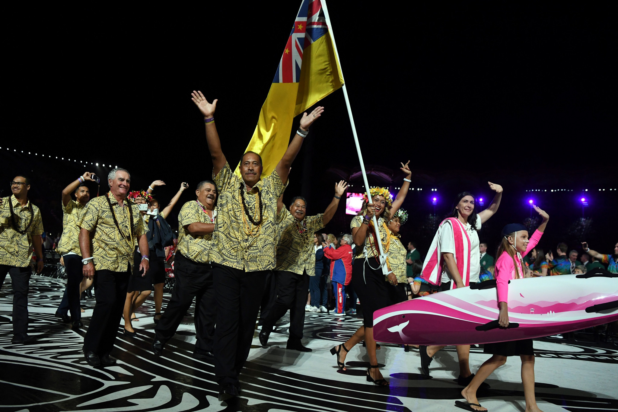 Niue, one of the smallest territories in the Commonwealth Games, enter at the Gold Coast 2018 Opening Ceremony ©Getty Images
