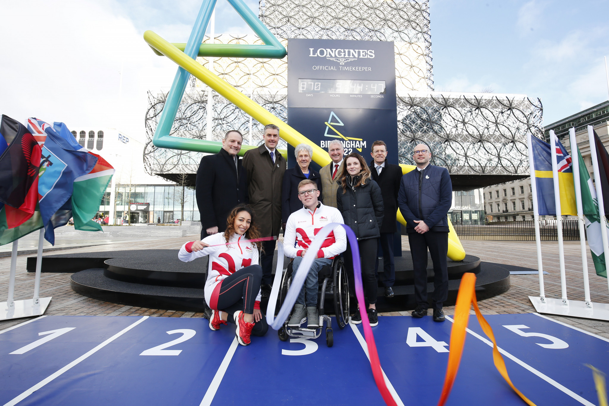 Birmingham 2022 chief executive Ian Reid, back row second in from left, is close friends with Commonwealth Games Federation boss David Grevemberg, left ©Getty Images