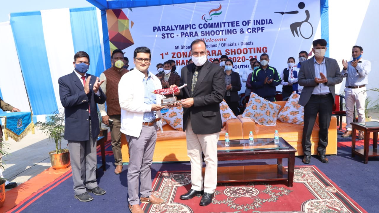 Paralympic Committee of India administrator Rahul Swami was also present at the historic launch of India's first para shooting Zonal Championships in Kadarpur ©PCI