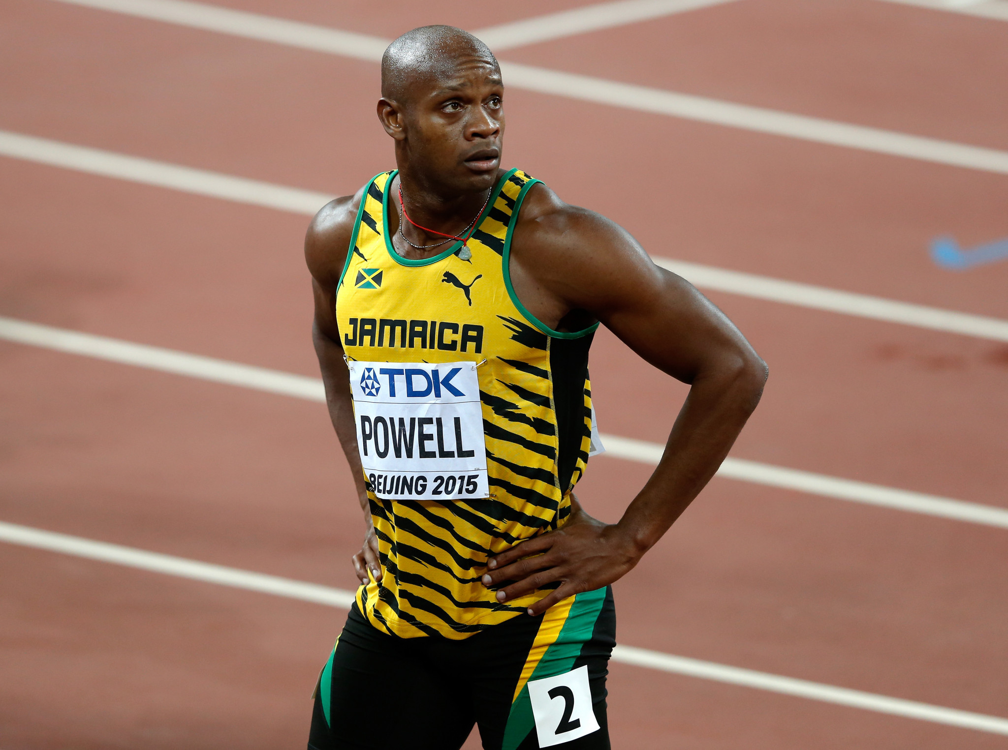 When asked about a coronavirus vaccine, Asafa Powell suggested he may as well retire if he were not willing to be vaccinated ©Getty Images