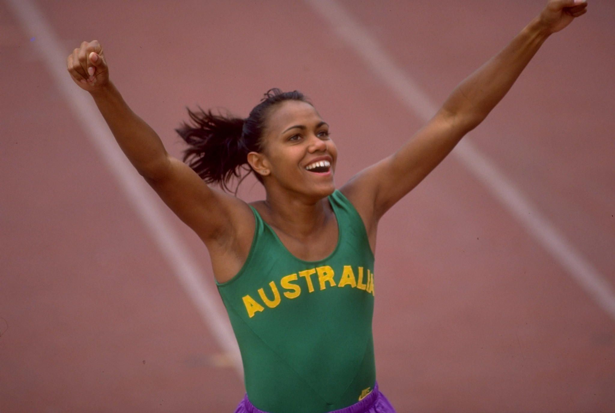 Cathy Freeman celebrated her Aboriginal heritage at the Commonwealth Games ©Getty Images