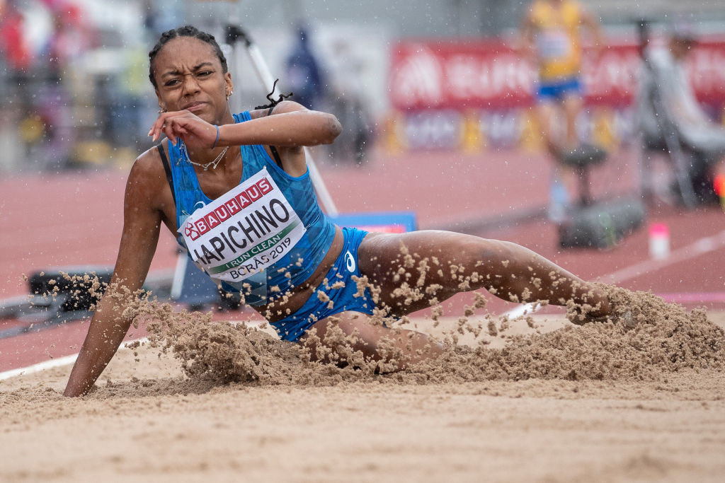 Italy's Larissa Iapichino, who has recently set a world under-20 long jump record of 6.91 metres, is set for what promises to be an epic competition in the Torun Arena this weekend ©Getty Images