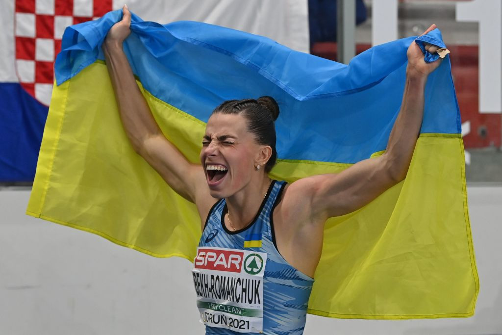 An indoor personal best of 6.92 metres on her last attempt earned Ukraine's Maryna Bekh-Romanchuk the long jump gold in Torun tonight ©Getty Images