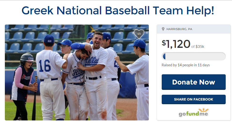 Greece men's baseball team set up crowdfunding page to reach European Championship