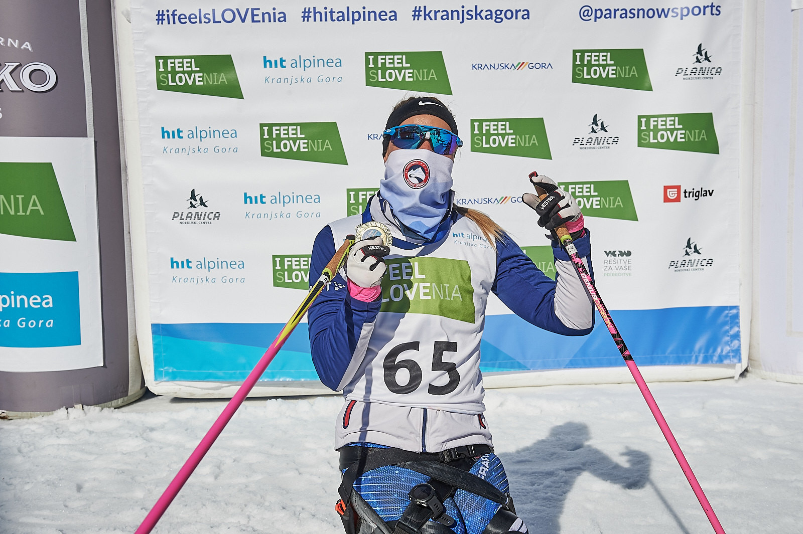 Oksana Masters won her fourth race in a row at the Para Nordic Skiing World Cup ©IPC