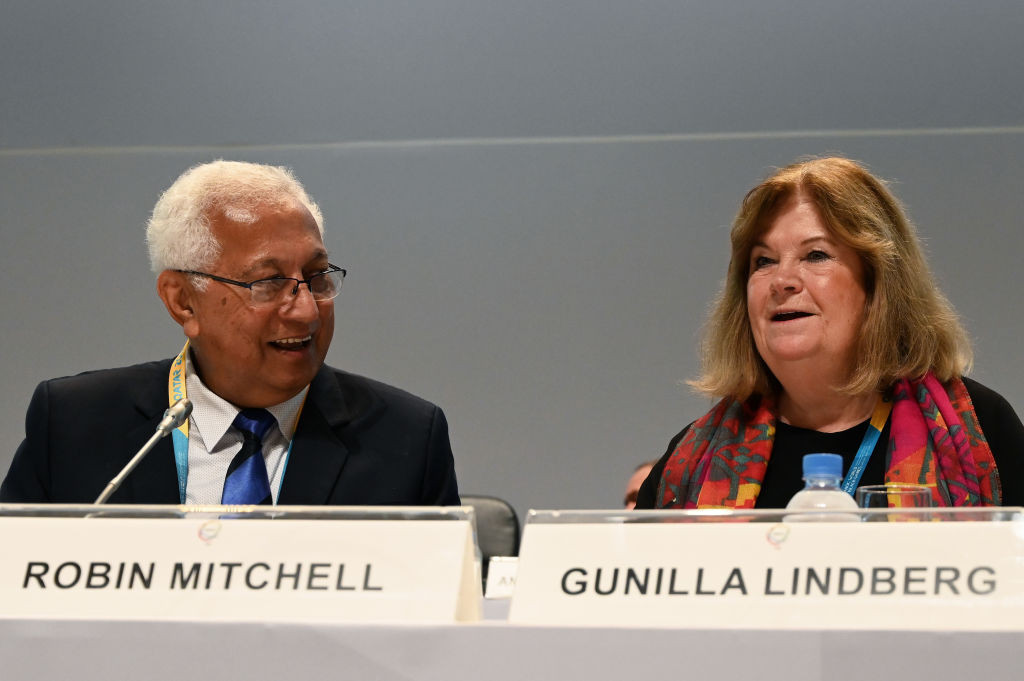 ANOC secretary general Gunilla Lindberg updated continental associations over the budget for 2021 to 2024 during a virtual meeting called by acting ANOC President Robin Mitchell ©Getty Images