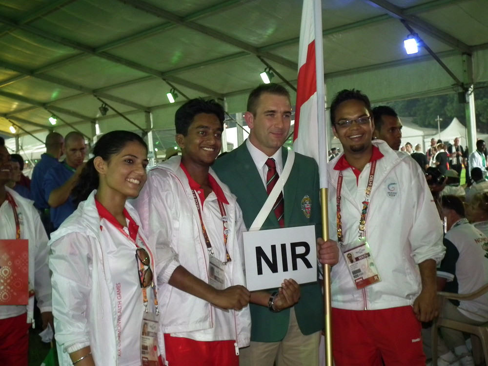 Mark Montgomery, Northern Ireland's flagbearer at the Opening Ceremony of the Delhi 2010 Games, is one of five representatives on the Athletes' Advisory Commission set up by Commonwealth Games Northern Ireland ©CGNI