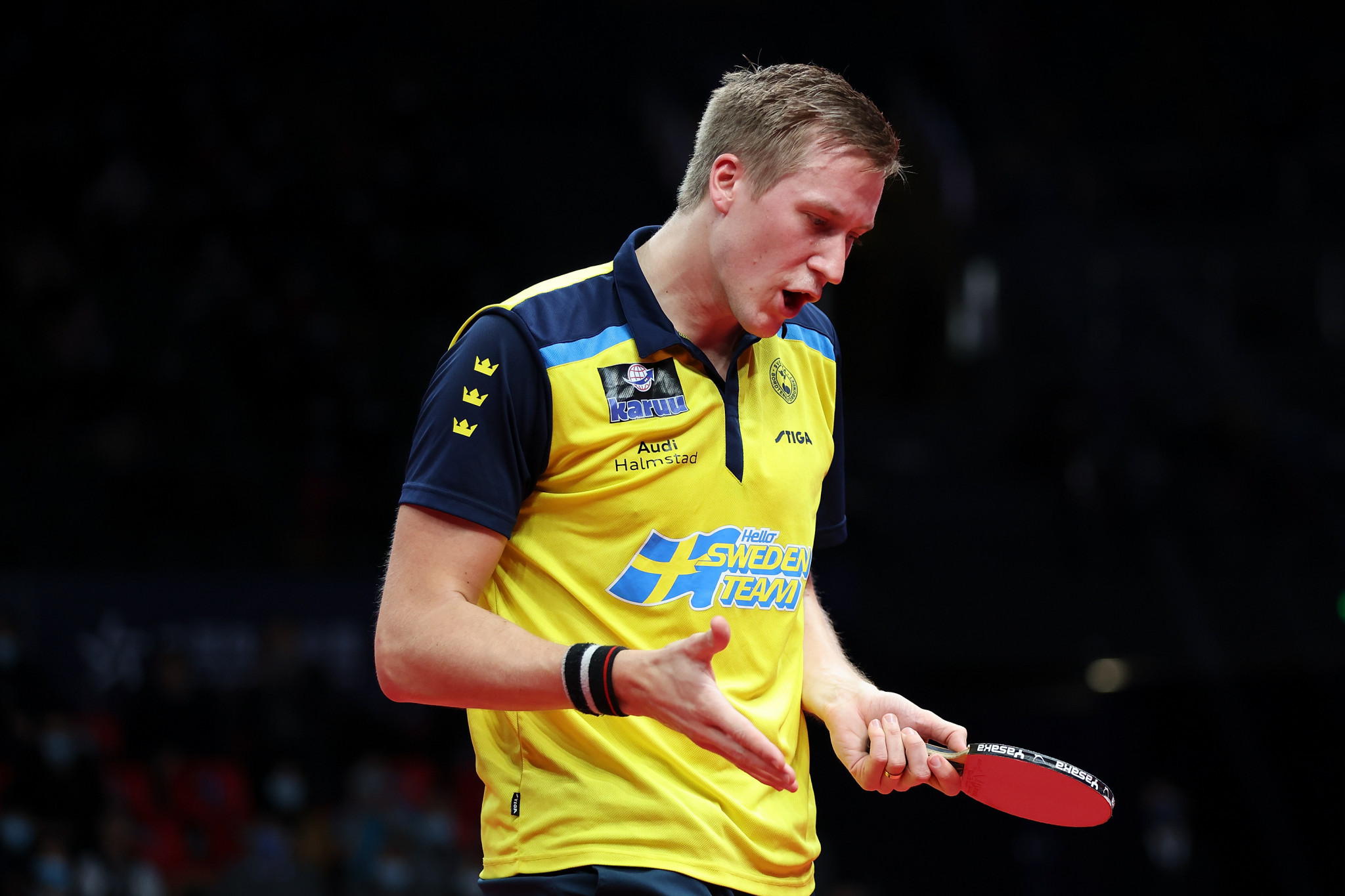 World number eight Matthias Falck of Sweden suffered a surprise straight game loss on day two of the WTT Star Contender tournament in Qatar ©Getty Images