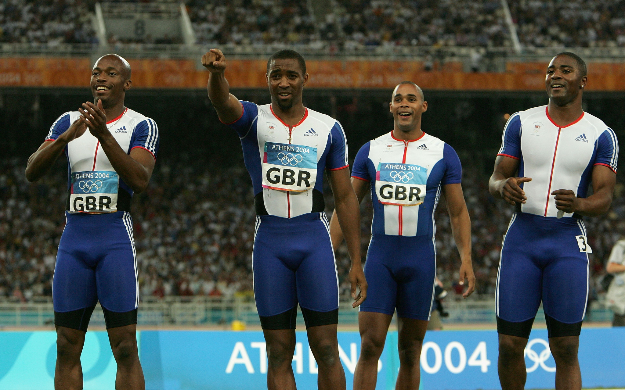 Darren Campbell was part of the Olympic 4x100m relay team at Athens 2004 that won gold ©Getty Images