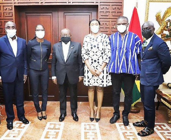 Ghana’s President Nana Akufo-Addo, third left, met members of the Ghana 2023 Local Organising Committee at Jubilee House in Accra to discuss preparations ©Ghana 2023