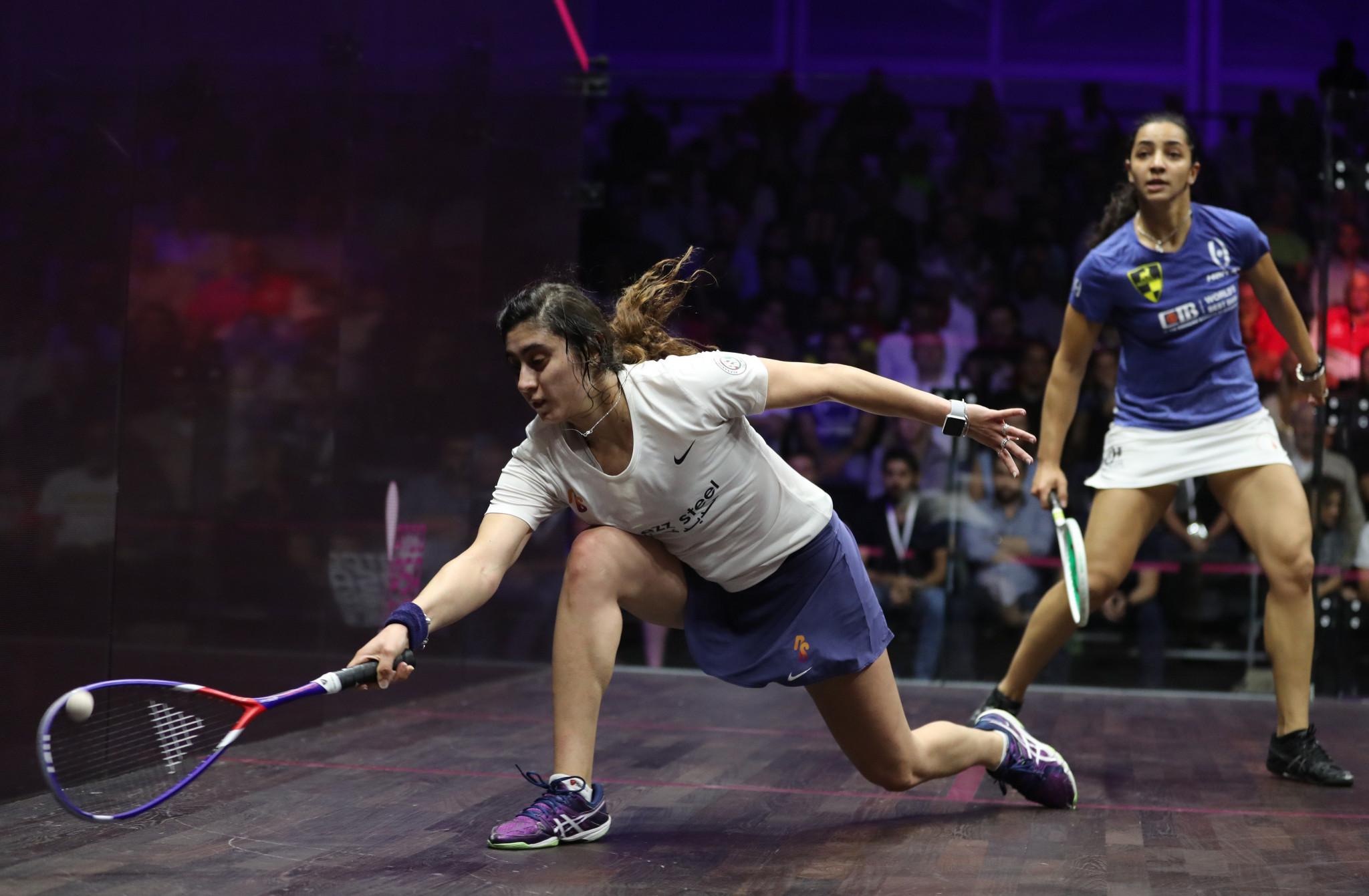 Nour El Sherbini, left, has withdrawn from the British and Manchester Open ©Getty Images
