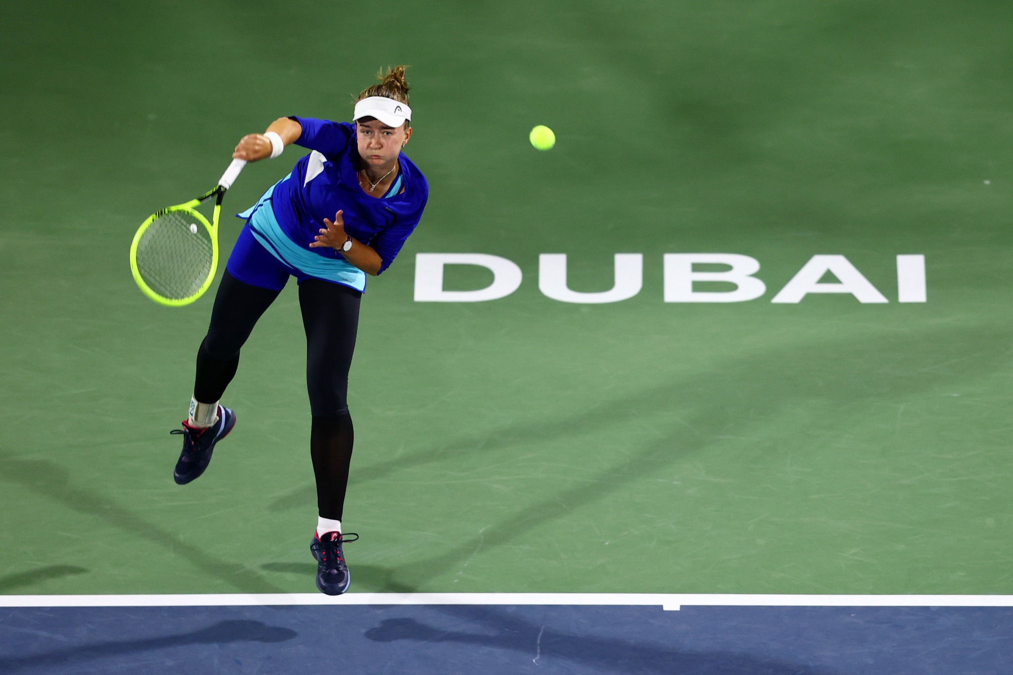 World number 59 Krejcikova battled hard but was beaten in straight sets by Muguruza in the final of the WTA 1000 tournament in Dubai ©Getty Images