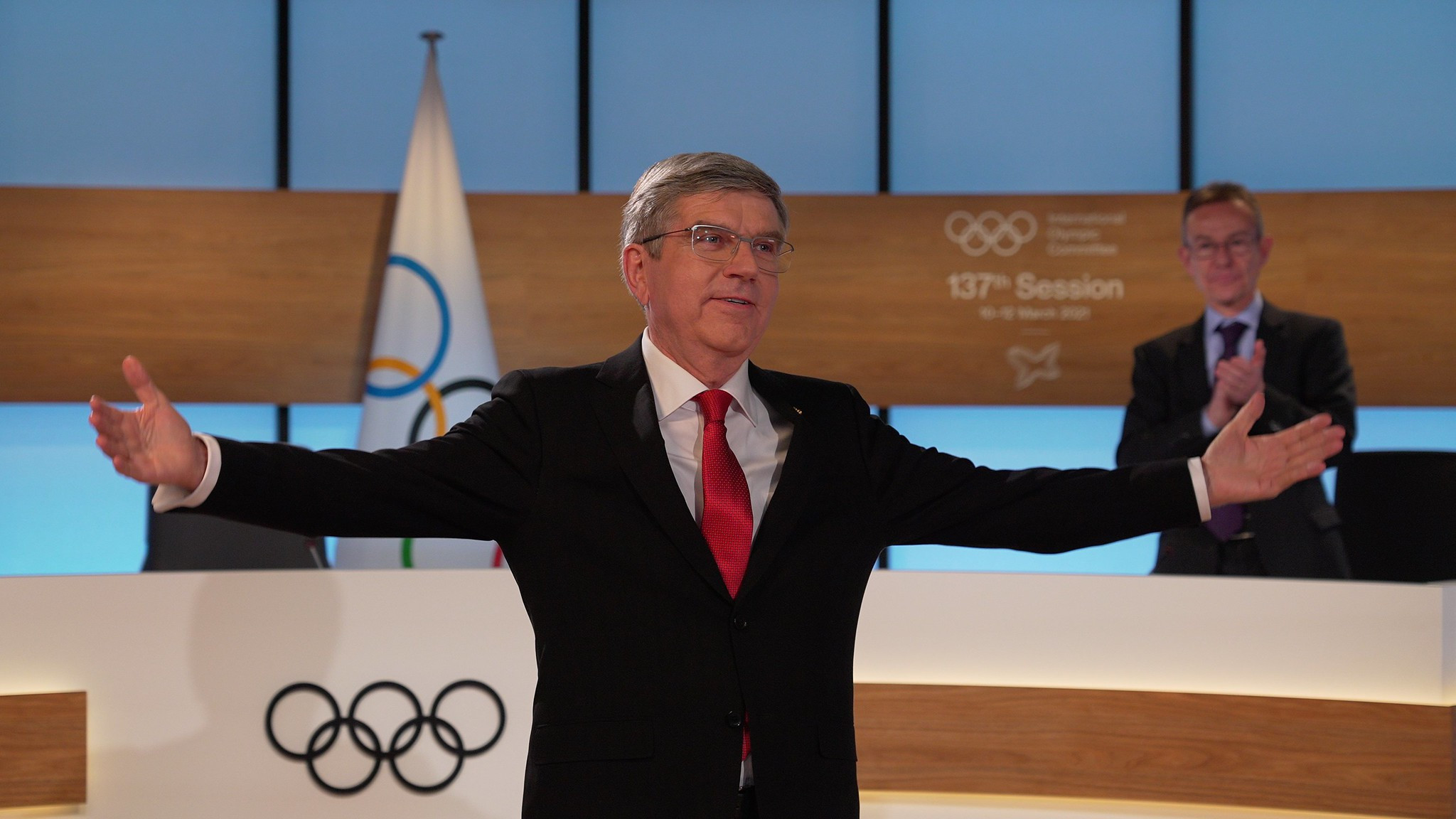 IOC President Thomas Bach was re-elected unopposed at the organisation's 137th Session, held virtually, last week ©IOC