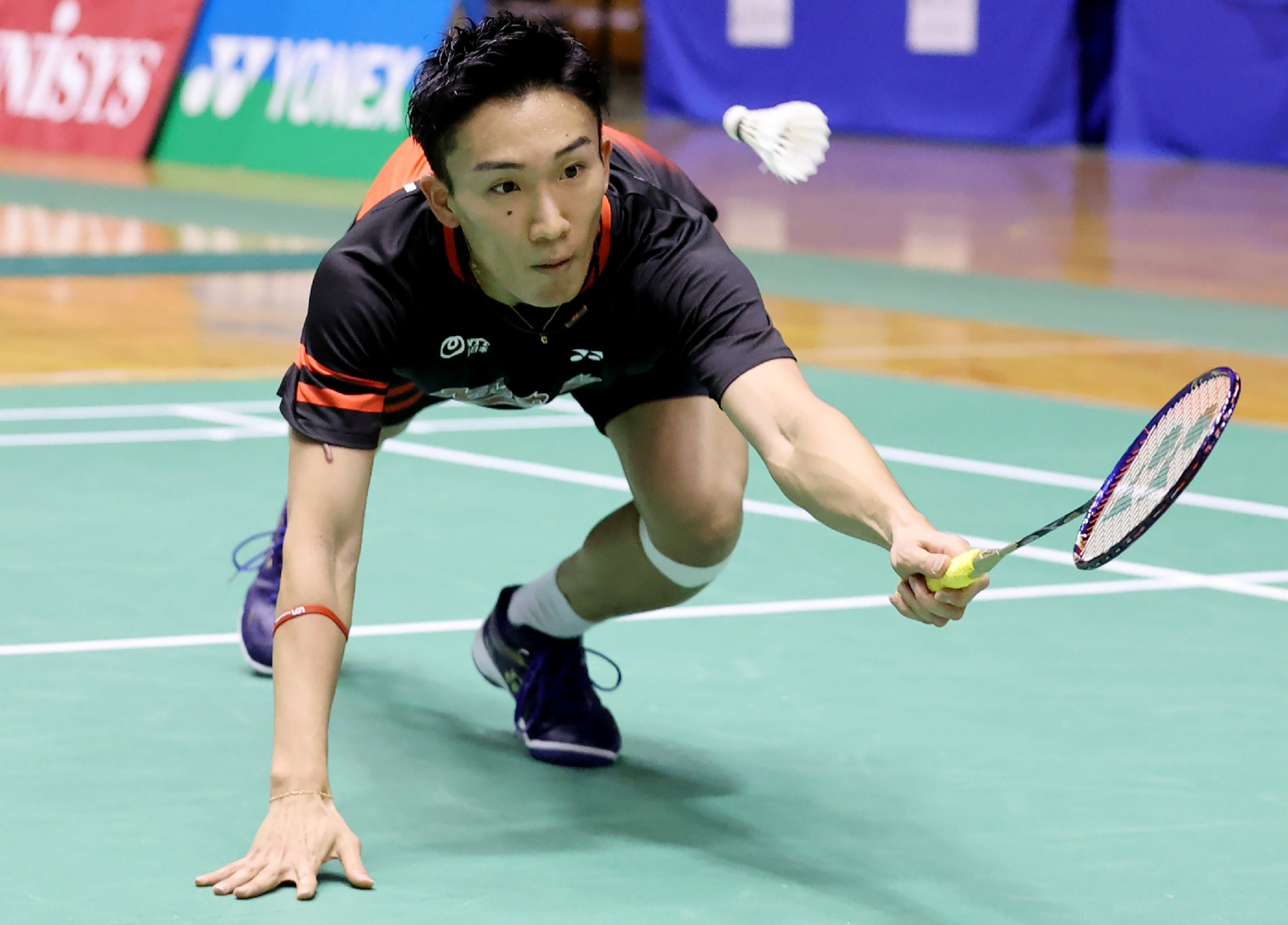 Kento Momota of Japan won the men's singles title at the Badminton Asia Championships in Wuhan in 2019 ©Getty Images