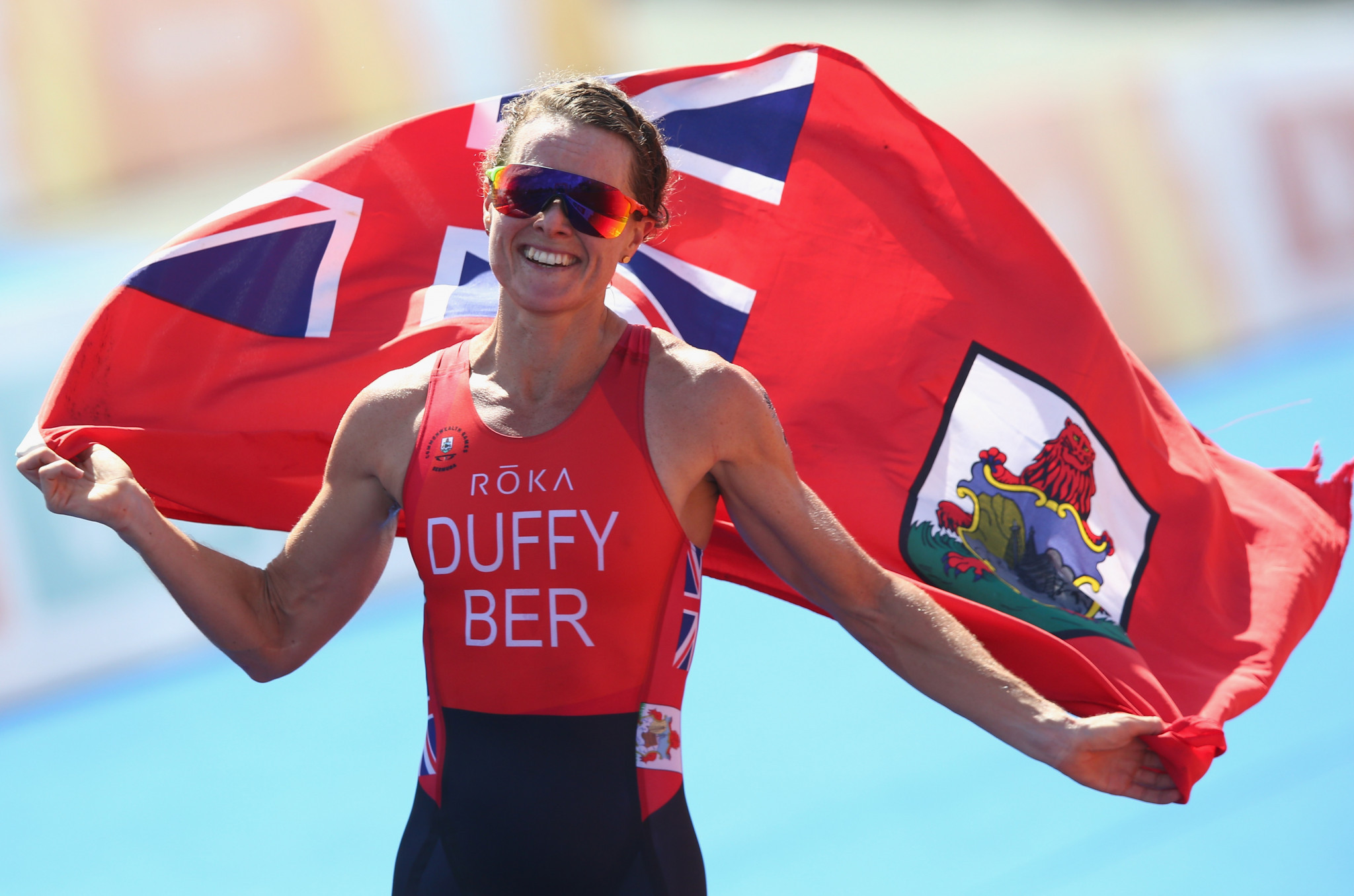 Flora Duffy won Bermuda's second Commonwealth Games gold medal, taking victory in the triathlon at Gold Coast 2018 ©Getty Images