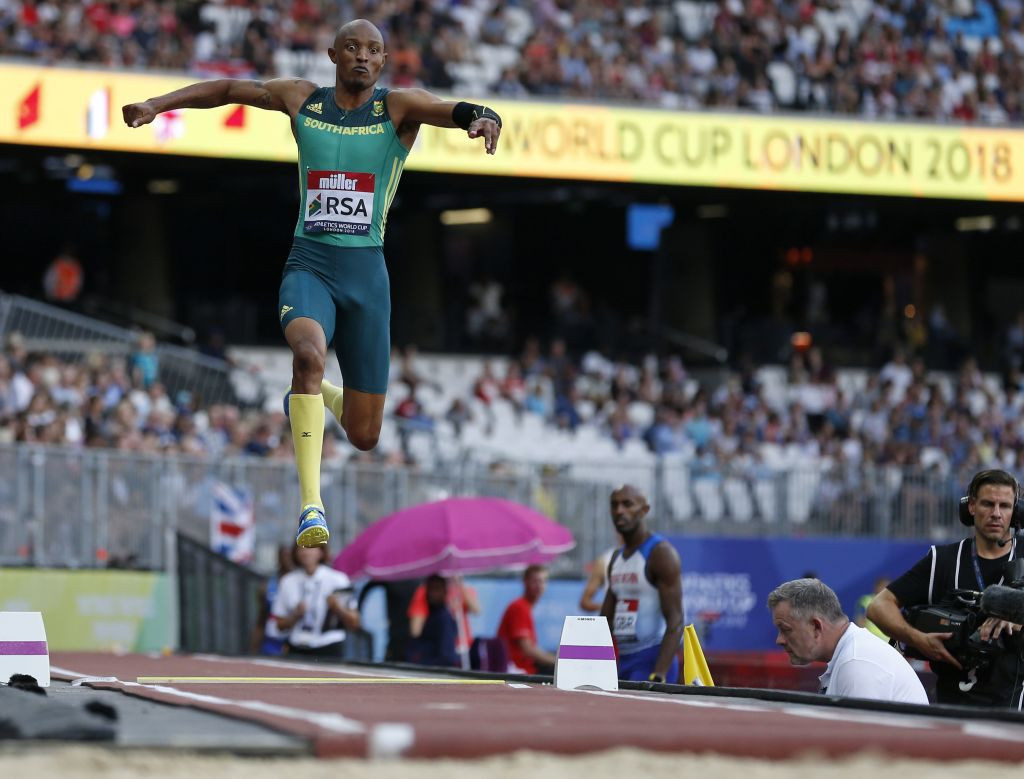 Olympic and world long jump silver medallist Godfrey Mokoena is among six members of the new SASCOC Athletes Commission ©Getty Images