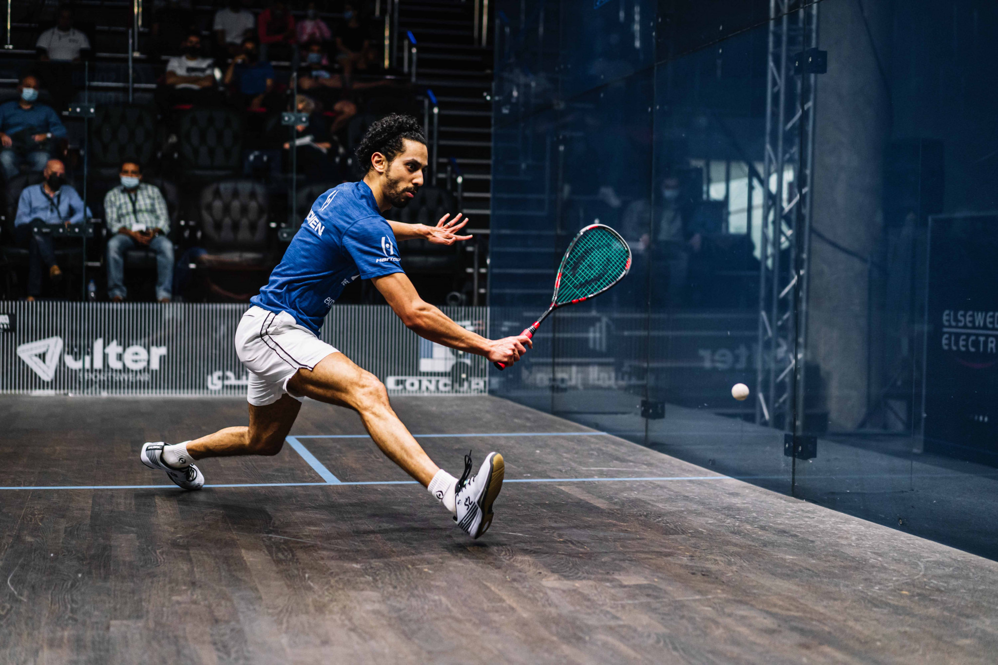 World champion Tarek Momen of Egypt, seeded three, is the highest remaining seed in the draw after a day of upsets in Cairo ©PSA