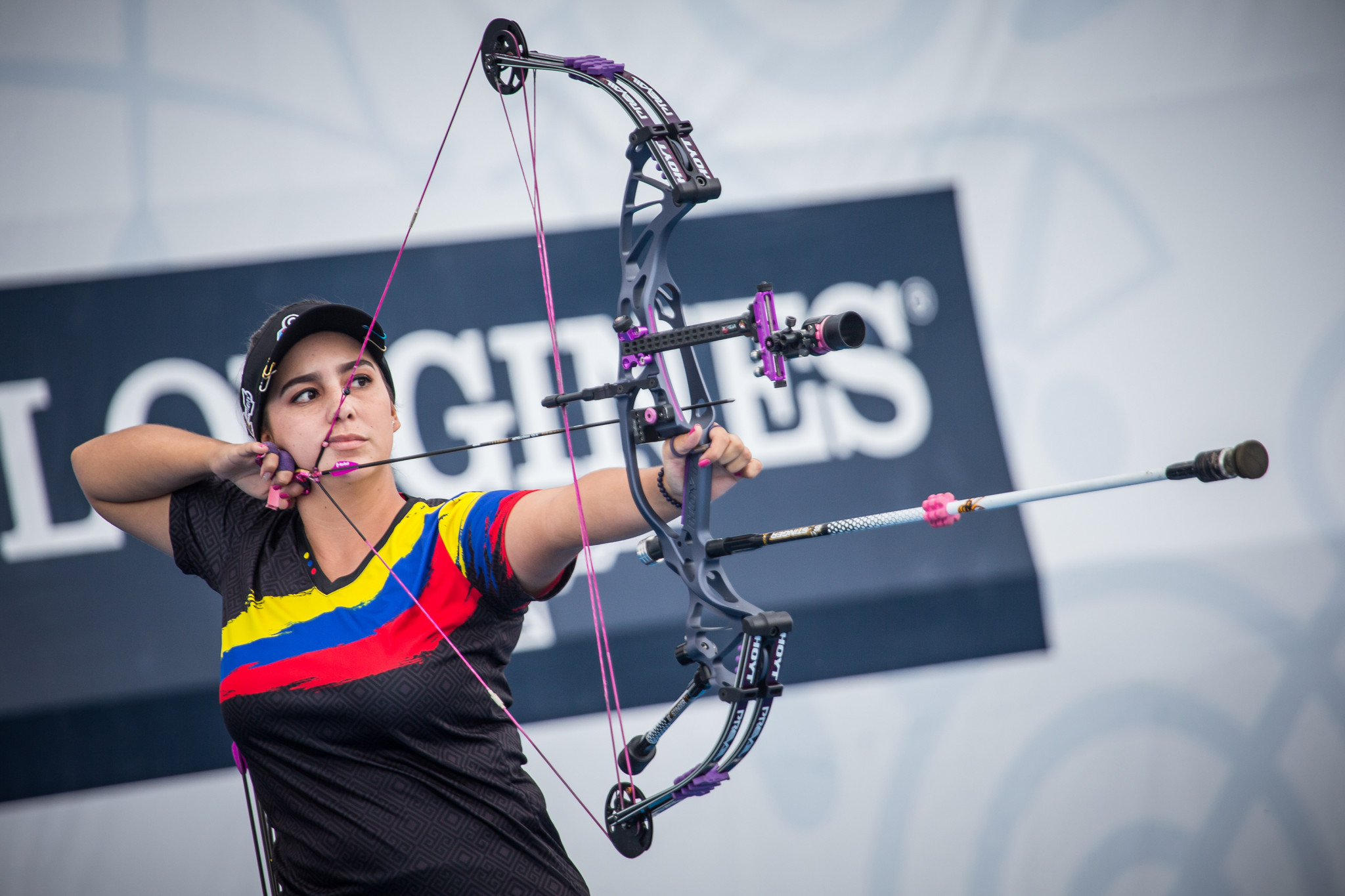 Sara Lopez of Colombia was the top qualifier in the women's compound discipline at the Pan American Archery Championships ©Getty Images