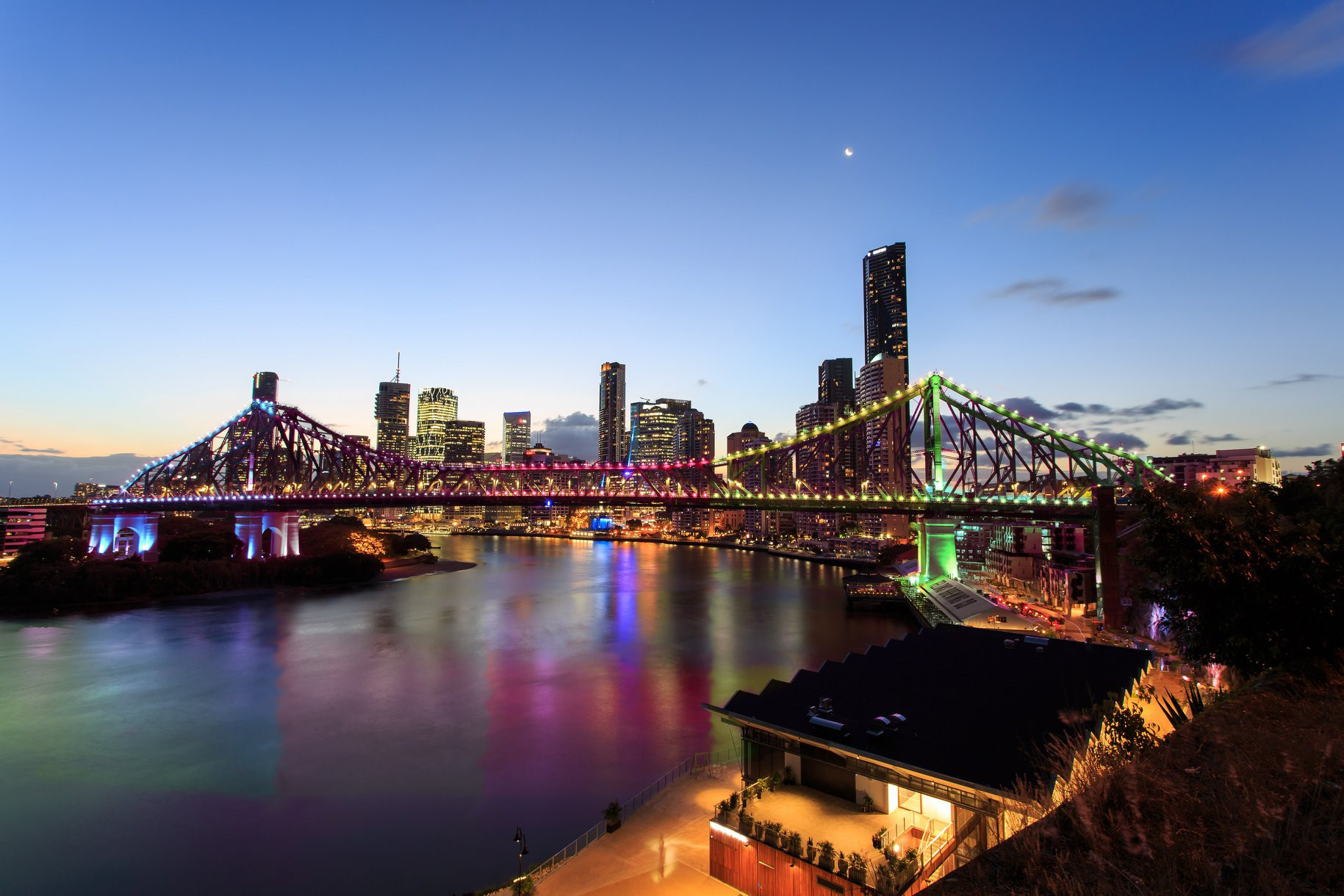 Lights on Brisbane's bridges were lit up in celebration last month after the city was accorded 