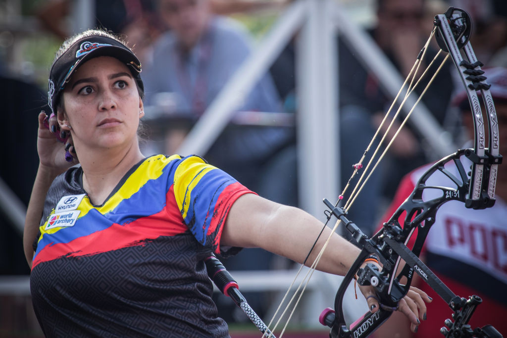 World number two Sara López inspired Colombia to the women's team compound gold medal ©Getty Images