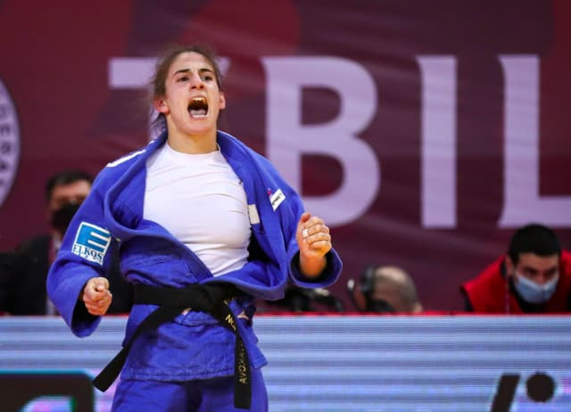 Kosovo’s Nora Gjakova won gold in the women's under-57kg final ©IJF