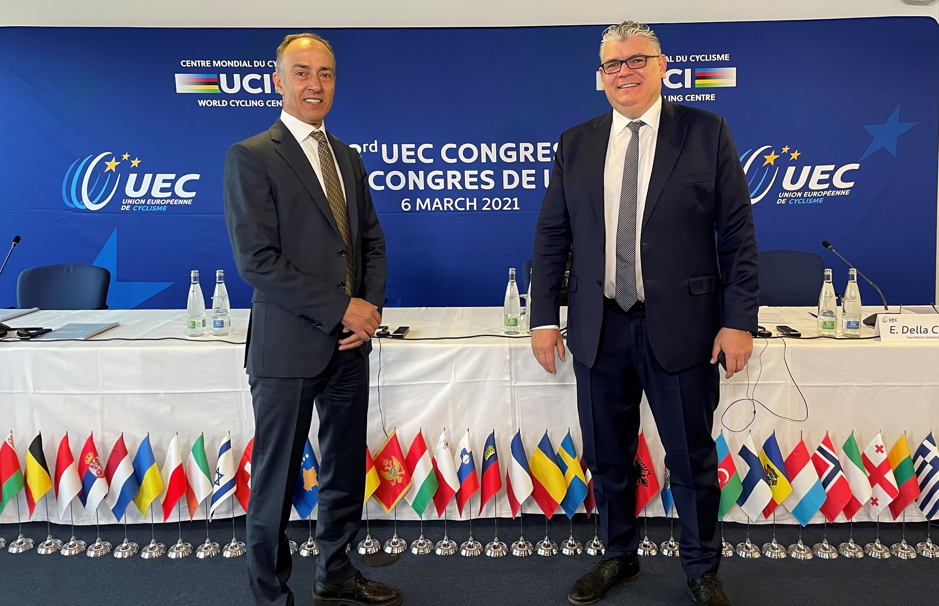 New UEC President Enrico Della Casa, right, has written to the BSSF following calls to move the event ©UEC