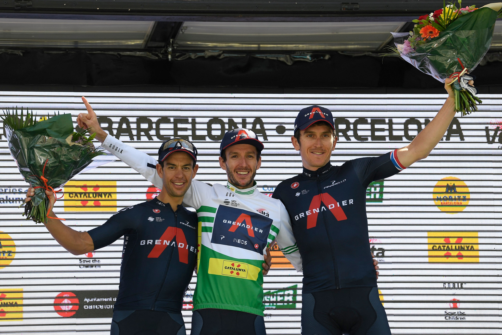 Adam Yates led an Ineos Grenadiers podium clean sweep ©Getty Images