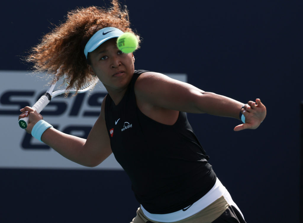 Naomi Osaka stretched her winning run to 23 matches with victory over Elise Mertens ©Getty Images