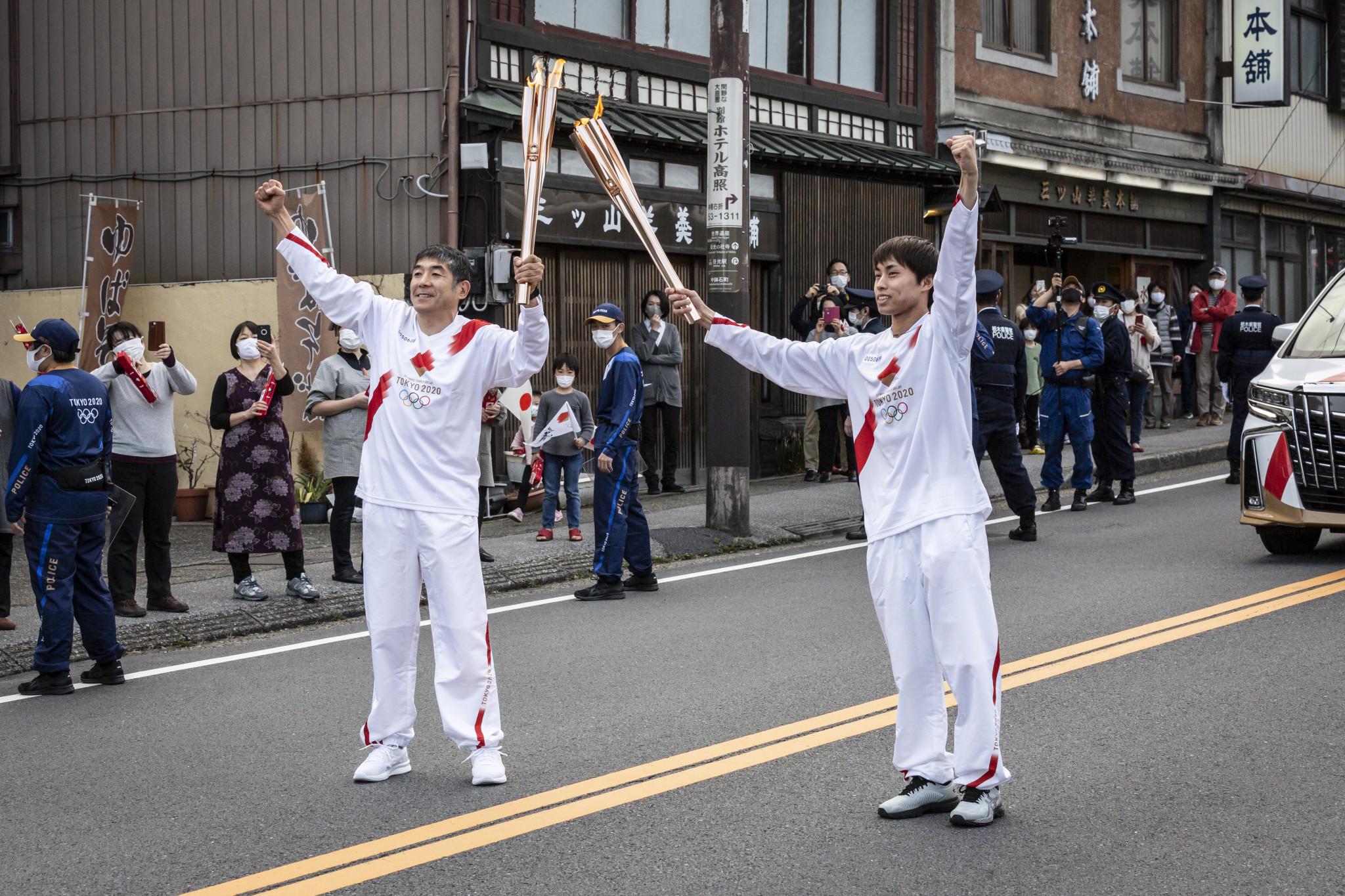 The Olympic Flame restarted its journey in Fukushima on March 25 ©Getty Images