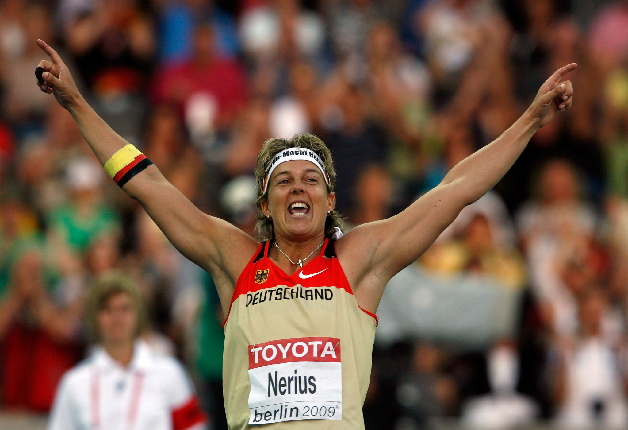 Former world javelin champion Steffi Nerius secured last year's DOSB scholarship ©Getty Images