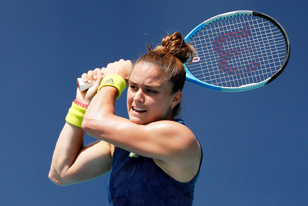 Maria Sakkari of Greece beat Naomi Osaka to reach the last eight of the Miami Open ©Getty Images