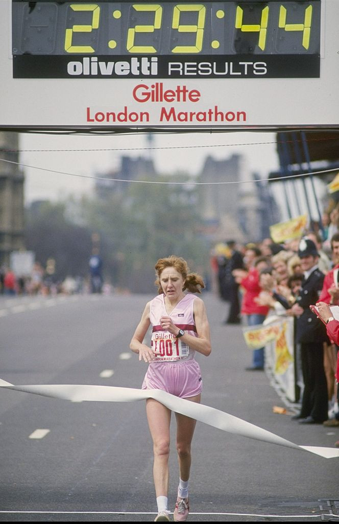 Britain's Joyce Smith wins her second successive victory at the London Marathon in 1982 - the event celebrated its 40th anniversary last Monday ©Getty Images