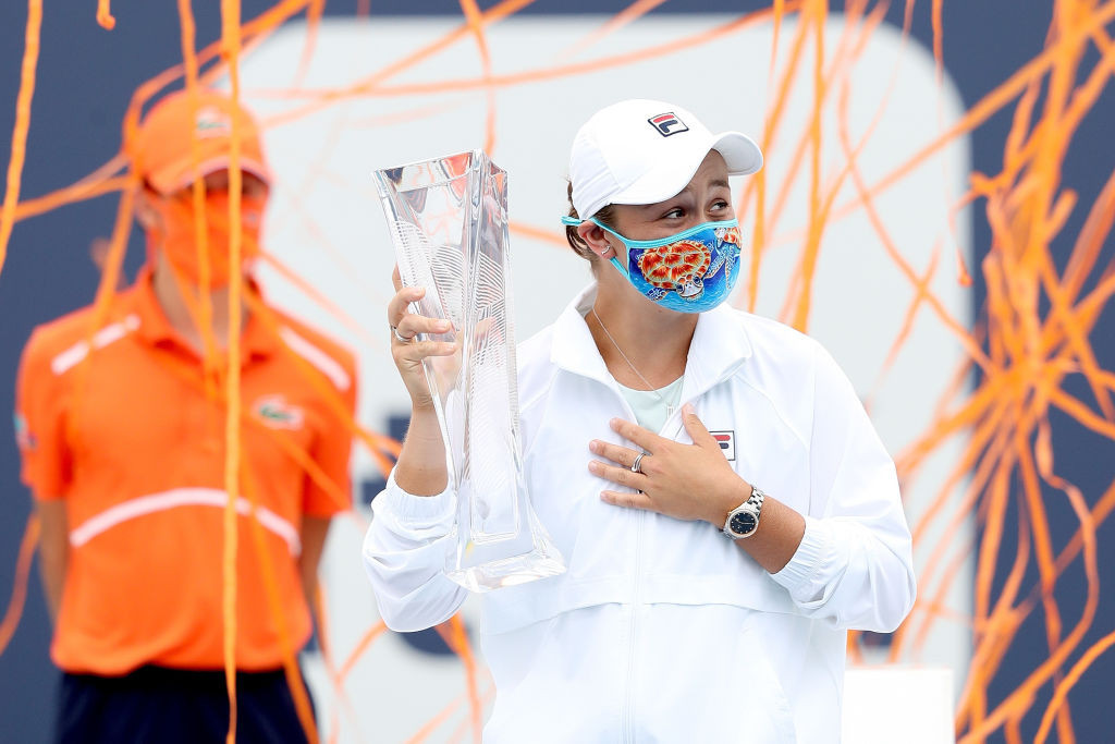 Barty retains Miami Open title after Andreescu retires with ankle injury