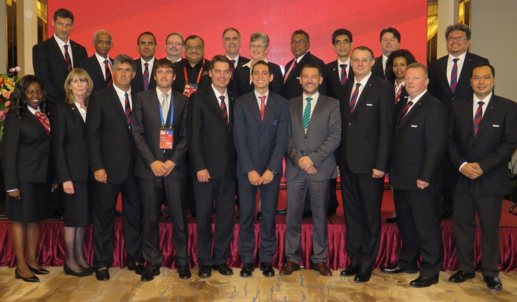 Bilbao's successful bid delegation with BWF Council members ©BWF