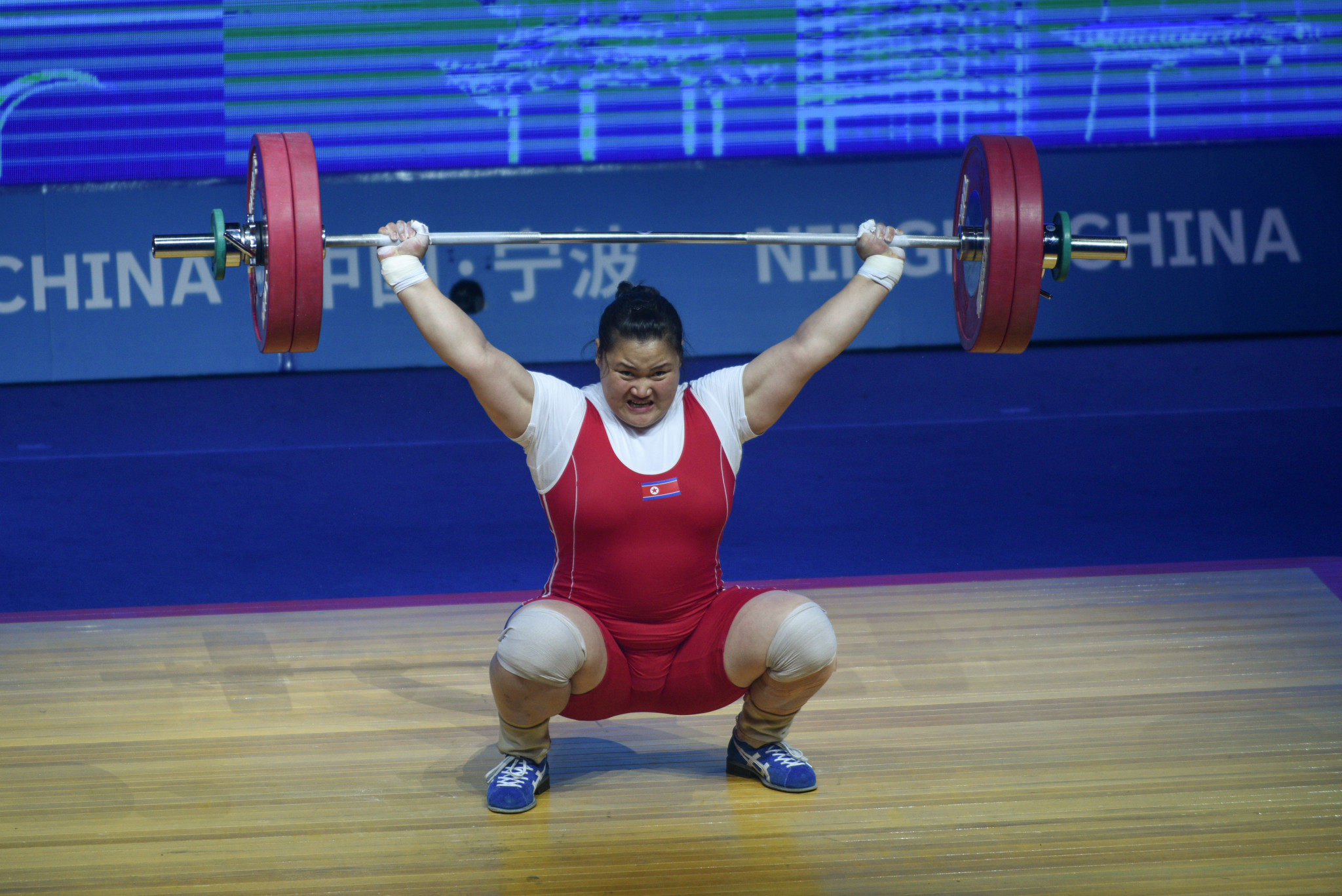 Kim Kuk-hyang was among the favourites for the women's super-heavyweight title 