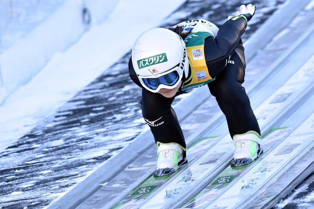 Sara Takanashi won her fourth consecutive FIS Ski Jumping World Cup event in Zao ©Getty Images
