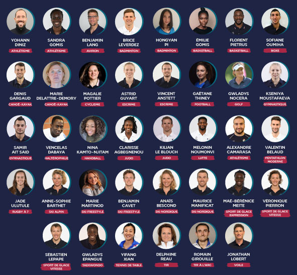 The 38 members of the newly-elected athletes commission of the French National Olympic and Sports Committee include a wide range of elite summer and winter Games competitors ©CNOSF