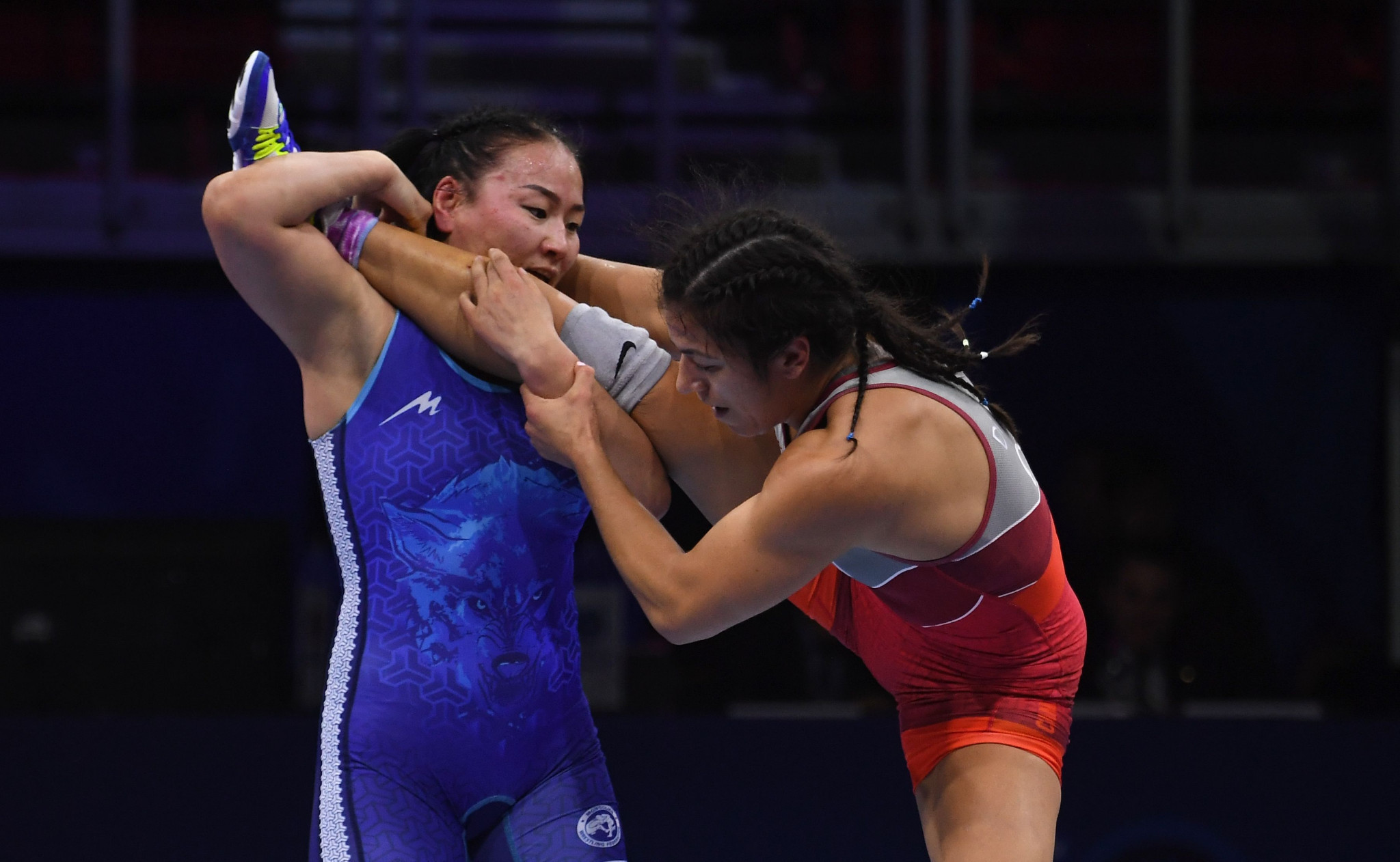 Ochirbatyn Burmaa, left, qualified for the Olympics for the third as Mongolia enjoyed a strong day ©Getty Images