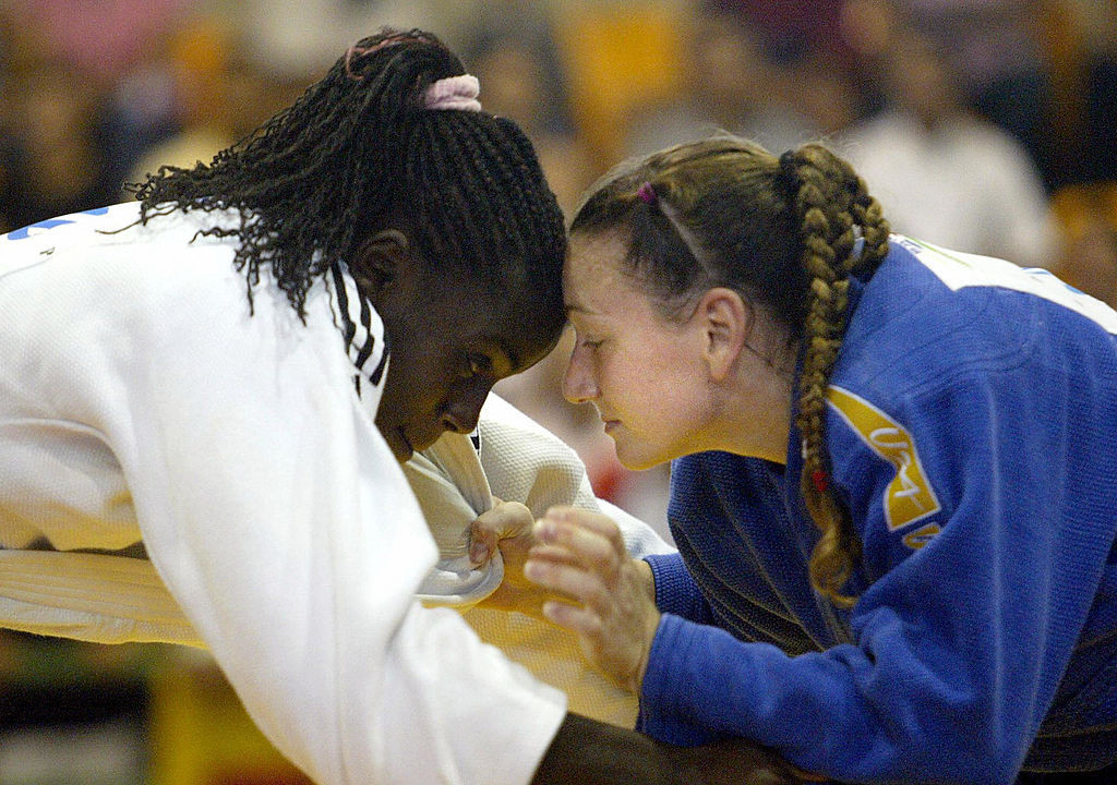 Christina Yannetsos, right, won Pan American judo silver in 2003 and is now an assistant professor of emergency medicine for the University of Colorado's School of Medicine ©Getty Images