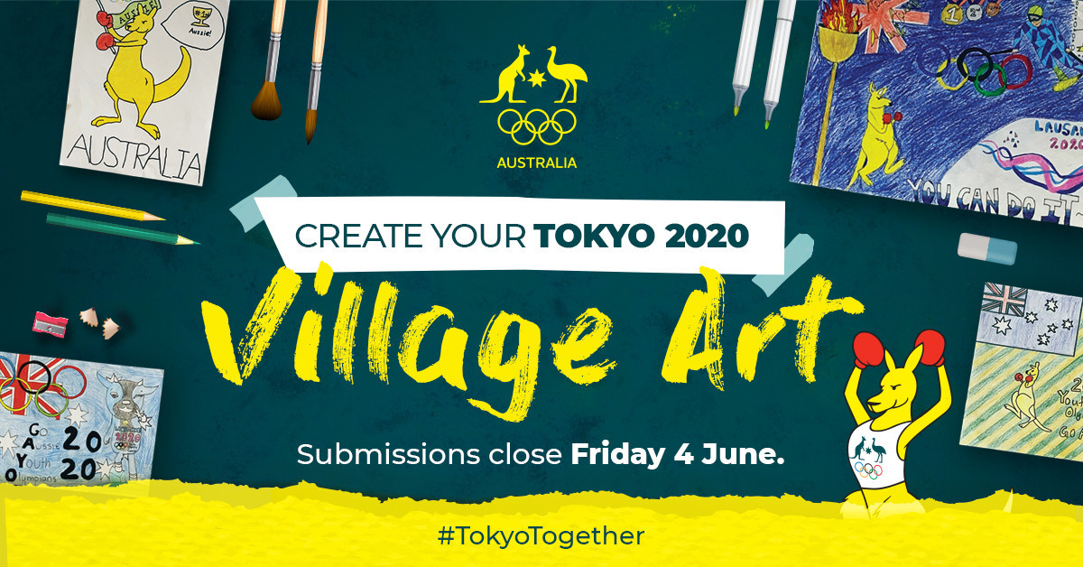 Australian schoolchildren have been invited to create artwork that can be displayed on the walls of the nation’s athletes in the Tokyo 2020 Olympic village ©AOC