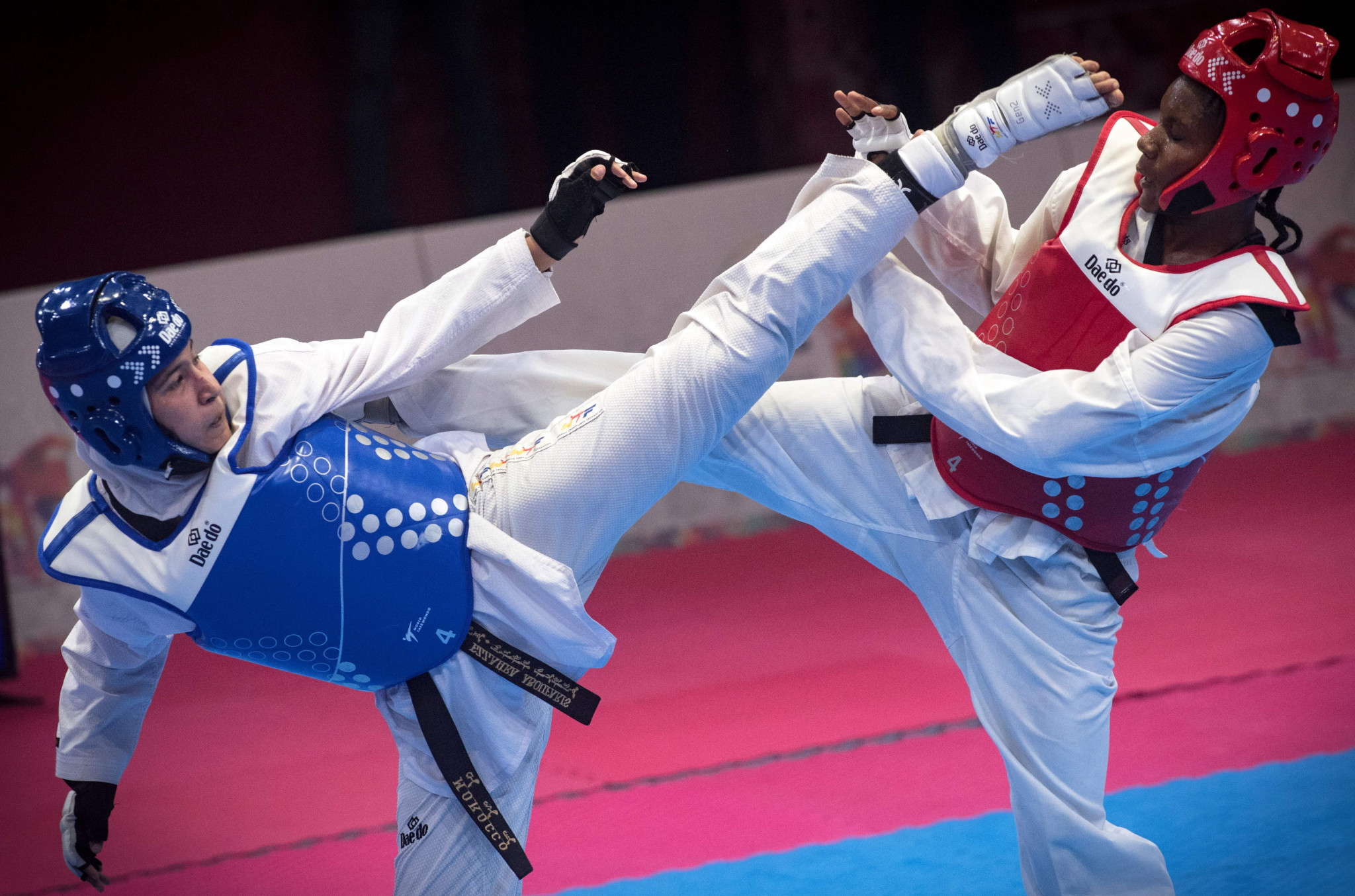 Kenyan taekwondo star Faith Ogallo, right, hopes athletes will help promote efforts to combat climate change ©Getty Images