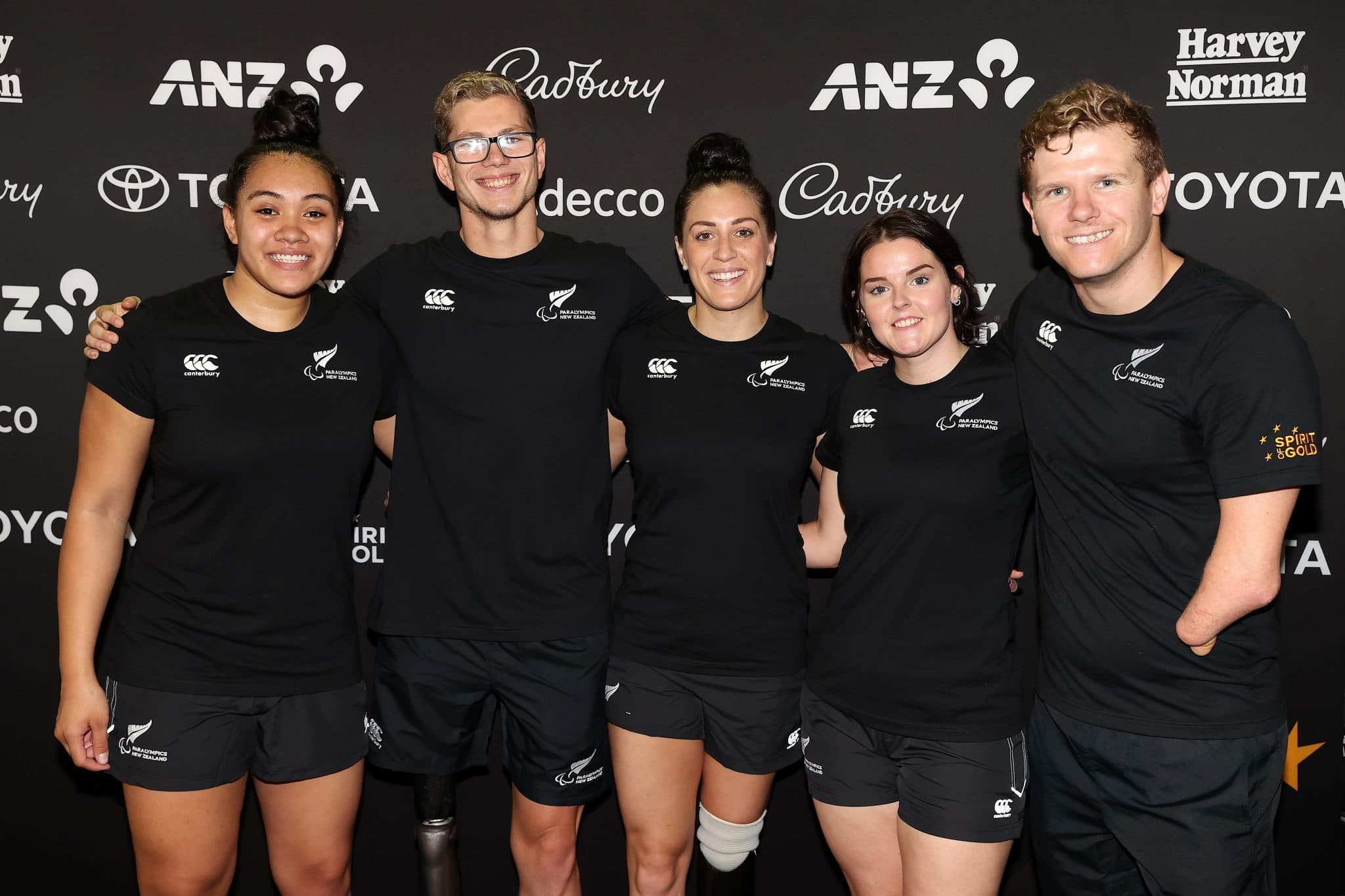 Paralympics New Zealand has selected five para swimmers for the Tokyo Paralympics - from  left, Tupou Neiufi, Jesse Reynolds, Sophie Pascoe, Nikita Howarth and Cameron Leslie ©PNZ