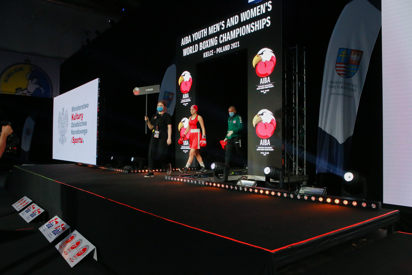 The event is taking place without spectators but AIBA are still putting on a show ©AIBA