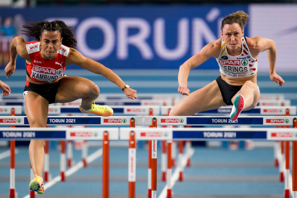Eline Berings was forced to withdraw from last month's European Athletics Indoor Championships after recording a false positive for COVID-19 ©Getty Images