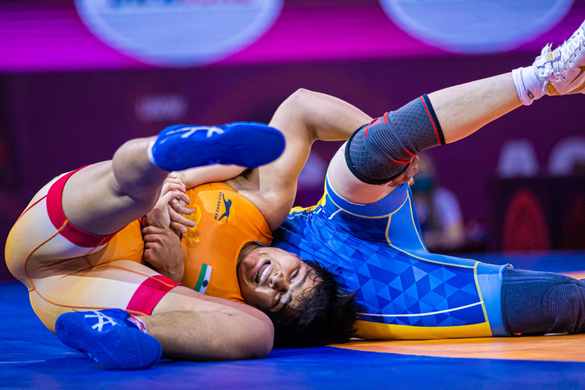 Divya Kakran became the second Indian woman to win two UWW Asian titles today in Almaty ©UWW
